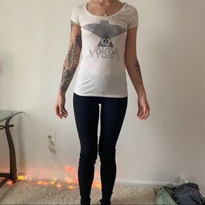 White Volcom Graphic Tee